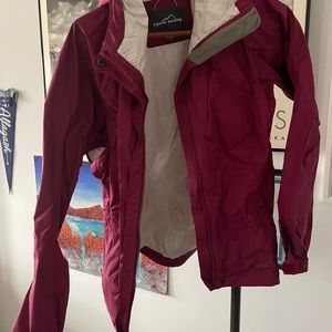 Eddie Bauer Red raincoat size S Womens